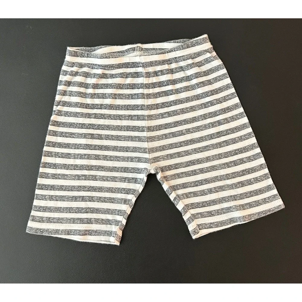 Just One You by Carters Boys Grey White Striped Pajama Shorts 4T 1351